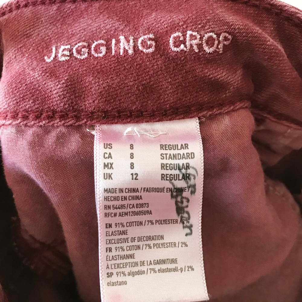 American Eagle Jegging Crop Super Stretch Red 8 - Picture 7 of 7